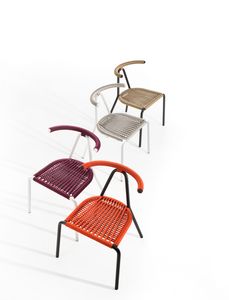 Toro outdoor, Metal chair for outdoor, with woven interwoven seat and backrest