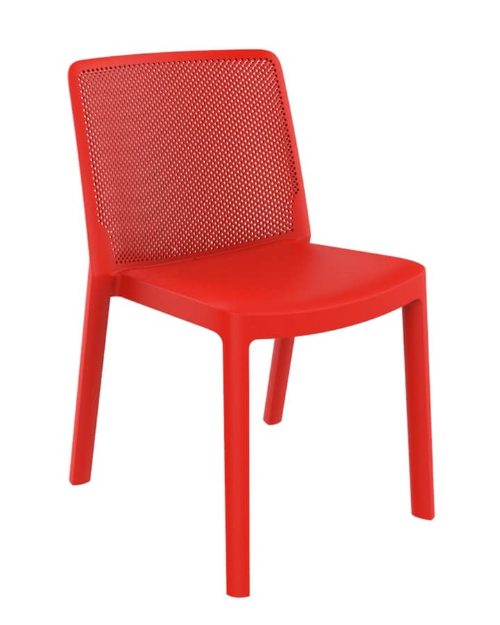Traforata - S, Polypropylene chair with perforated backrest, for outdoor use