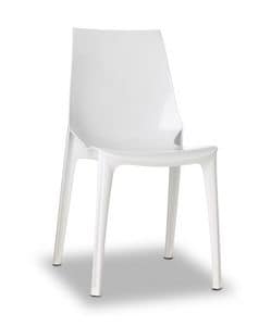 Vanity chair, Design chair in polycarbonate, stackable, also for garden