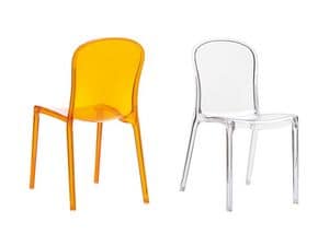 Victoria, Stackable lightweight chair in plastic, also for outdoor use