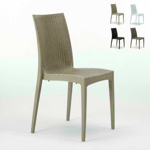 Woven resin chair Bar Garden  S6380, Woven rattan chair, stackable, certified EN