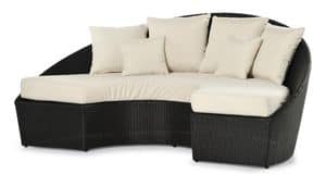 Arena semi-circular sofa, Semi-circular sofa, woven, for outdoor use