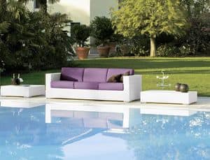 Cora sofa 3p, Woven 3 seater sofa, for beach bar and lounges