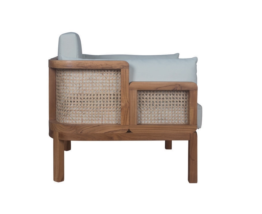 Dual 0286, Teak wood sofa with Vienna straw woven