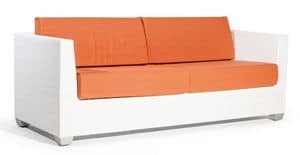 Giada sofa 3p, Sofa in hand-woven plastic, for beach and garden
