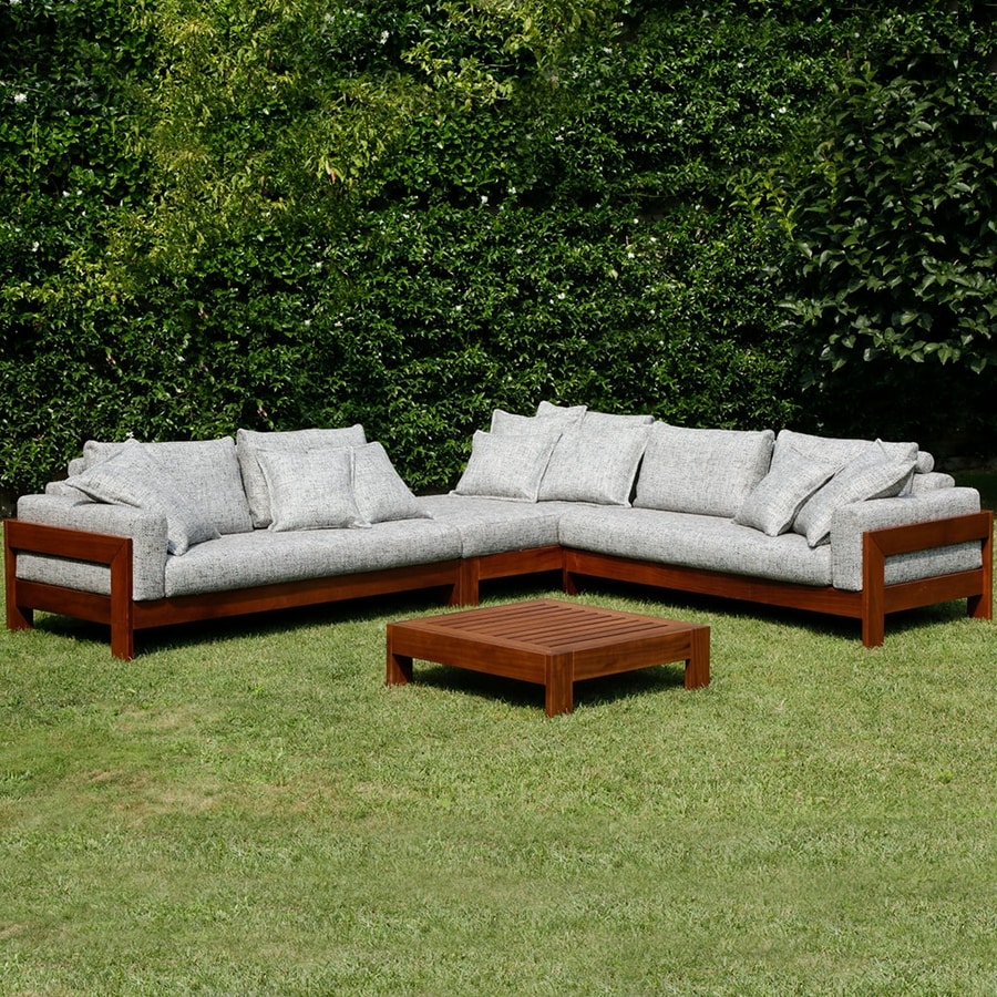 Kuba Outdoor, Modular sofa in wood for outdoors