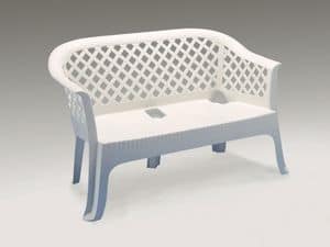 Lariana, Waterproof sofa made of plastic, for outdoor use