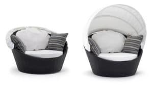 Miniarena swivel round sofa, Circular sofa, swivel, woven, for outside
