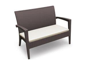 Minorca-DL, Stackable bench for garden, resistant to sun