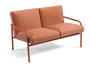 Pilar Sofa, Two-seater fabric sofa with armrests