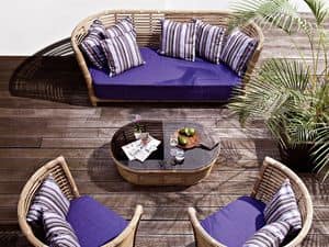 Tonkino sofa, Hand woven sofa, for garden and terrace