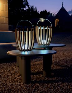 DREAM, Outdoor LED lamp, in teak and aluminium