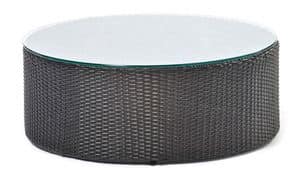 Arena side table, Round low table, woven, for swimming pools
