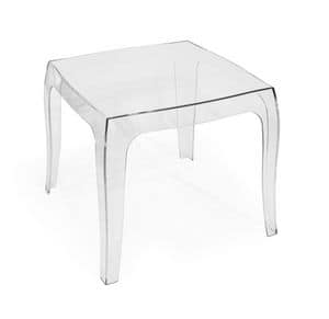 Art. 038/T Baby, Small table in transparent polycarbonate, suitable for various situations