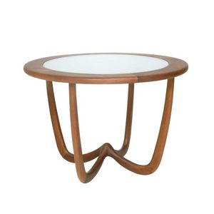 Nanto 04I3, Outdoor coffee table in Teak and satin glass