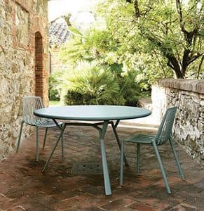 Radice Quadra 9113 Table, Round bar table for outside, in painted aluminum