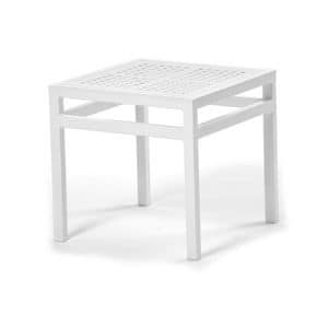 Victor coffee table 1, Square coffee table, in aluminium, for terraces and pools