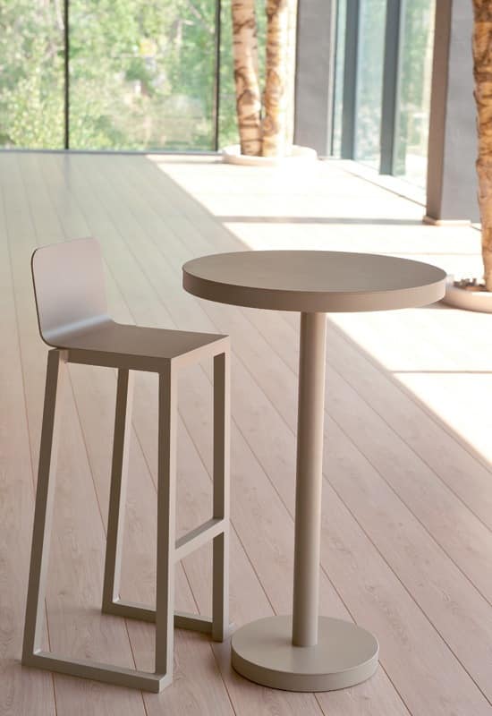 Basel 110, Weather-resistant high table, in aluminum, for bars