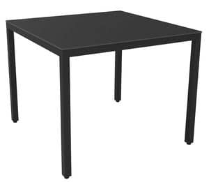 Bea 7070 Compact, Square table with aluminium frame ideal for residential use and bar