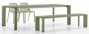 Grande Arche 572210 Table, Rectangular table in painted aluminum, for outdoor