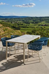 MINERAL, Outdoor table in steel and dekton