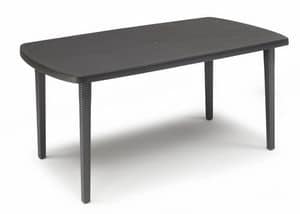 Orazio 2415, Table for garden in polypropylene, 160x90 cm