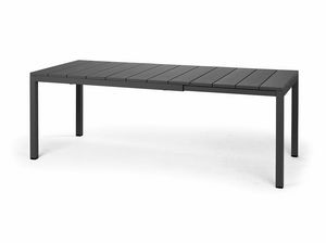 River, Extendable outdoor table, with polypropylene top