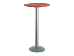Table Ø 60 h 110 cod. 08/BT, High round table for bars, polymer top