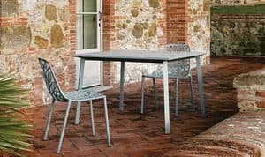 Tile 871010 Table, Aluminium square table with porcelain top