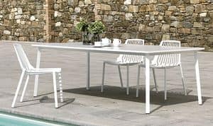 Tile 872010/873010 Table, Rectangular table in painted aluminum for outdoor bar