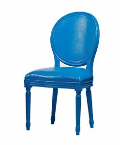 Rotondo outdoor, Blue chair, plastic-coated for outdoor use