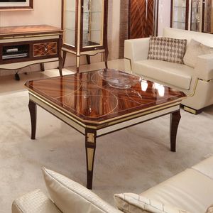 MONTE CARLO / LUX - Rectangular coffee table for living room, Coffee table with inlaid top