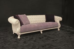 Manchester, 4-seater linear chester-baroque sofa