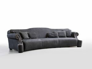 One curved, Nabuck leather sofa, outlet price