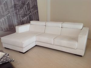 Relax, Adjustable angular sofa, with removable white fabric