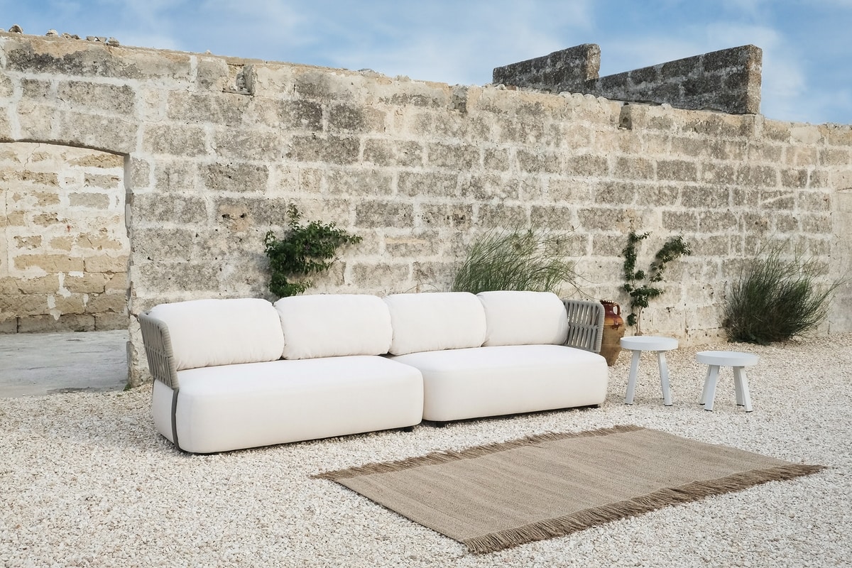 SOFT, Outdoor sofa composed of 2 elements