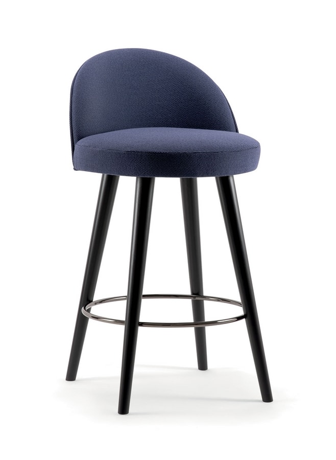 GINGER BAR STOOL 060 SG, Upholstered stool, with round seat