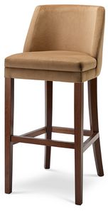 MILANO SG, Stool in wood with upholstered seat