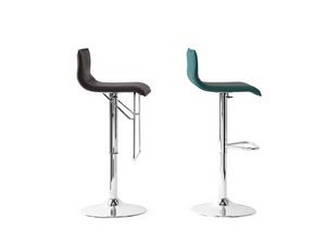 UPPER, Padded stool, in steel, adjustable in height