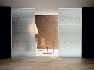 ARES partition wall, Fixed partition panels, made of laminated or tempered glass