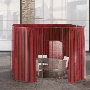 Clasp divider, Partition system in sound-absorbing fabric