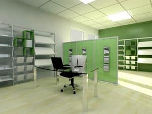 inUNO partition units for office and openspace, Dividing panels Offices