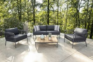 CORTINA SET, Garden furniture set in aluminum and rope