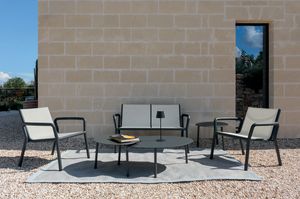 LIMA, Outdoor sofa and armchairs, in aluminum and textilene