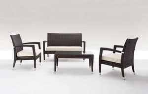 Malib� Set, September outdoor furniture, fully woven, for gardens and bars