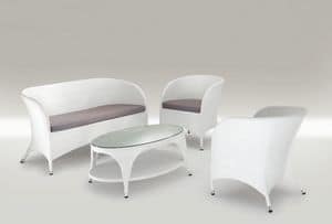Pola Set, Set outdoor furniture, woven aluminum, for bars