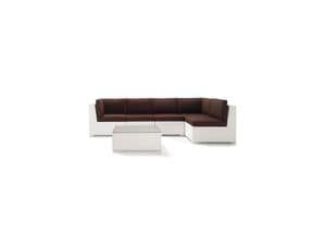 Set Giove, Sofa and coffee table in natural or synthetic wicker