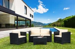 SET4PRAT, Sofas and armchairs made of poly rattan, for outdoor