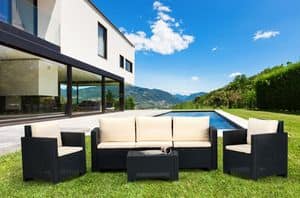 SET5ALA, Rattan sofa and chairs for outdoor, garden set in rattan