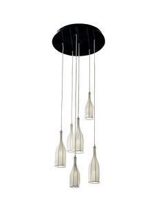 740401 Mathusalem, Chandelier with lampshades in the shape of a bottle
